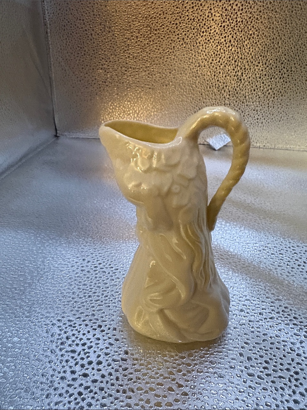 Handcrafted Cream Ceramic Pitcher Vase - Home Art